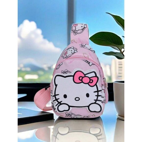 Sanrio Cartoon Pattern Chest Bag Pink Oxford Cloth Baby Bag - Picture 4 of 4